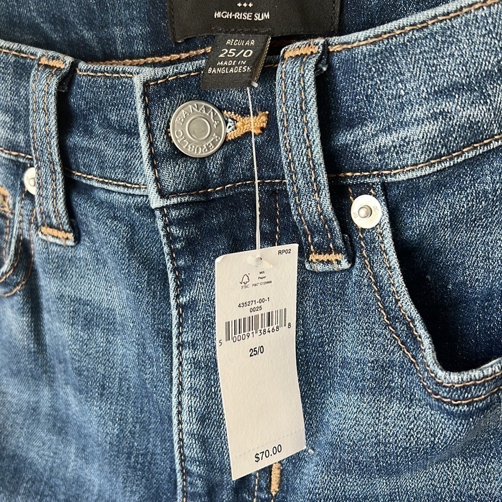 Banana republic medium wash high rise slim jeans NWT - Picture 7 of 10